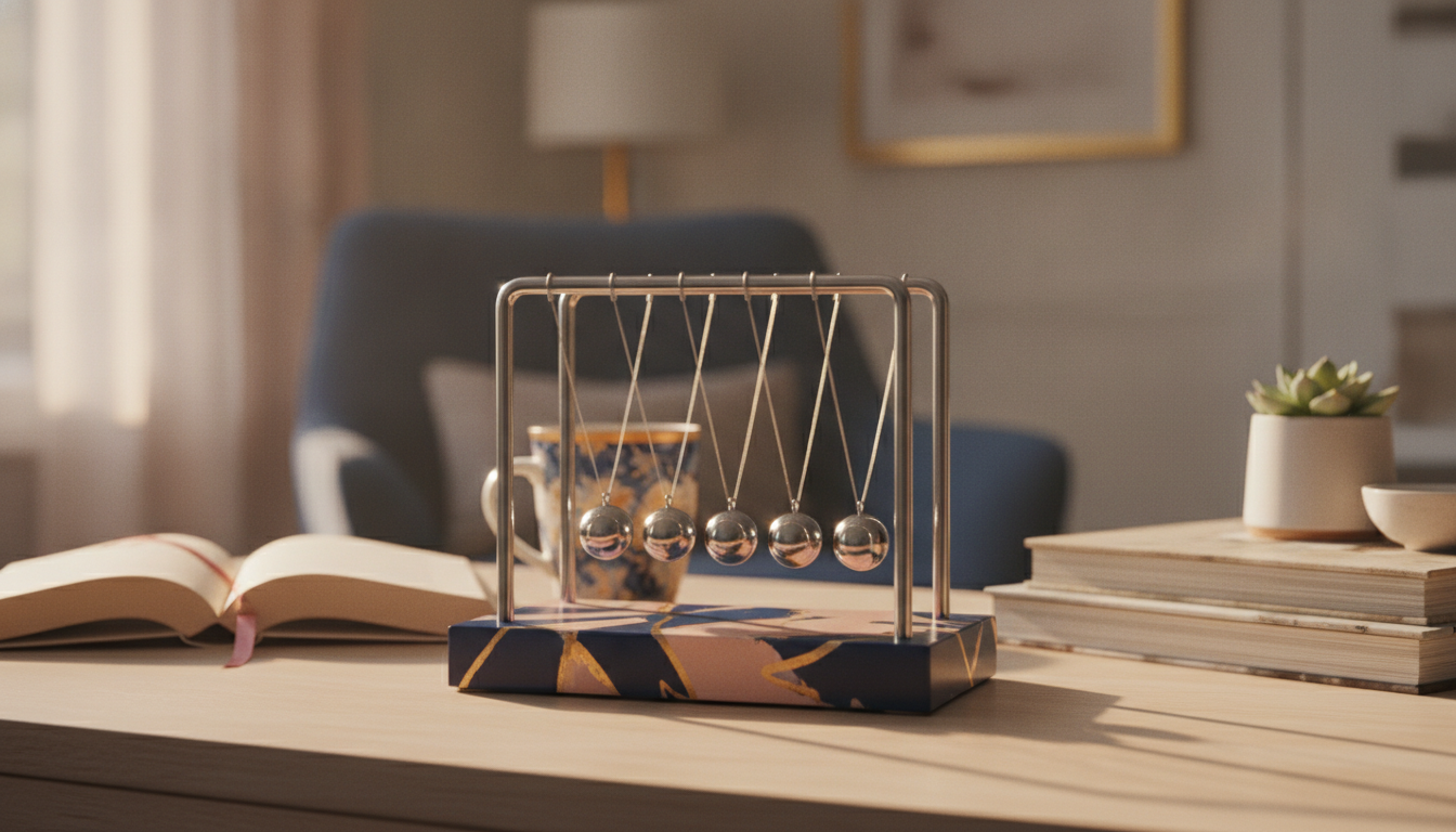 Ambiance pendule de Newton objet curiosite