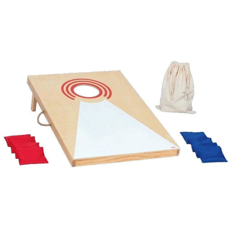 Jeu de lancer Cornhole en bois Goki avec sacs de lancer colorés